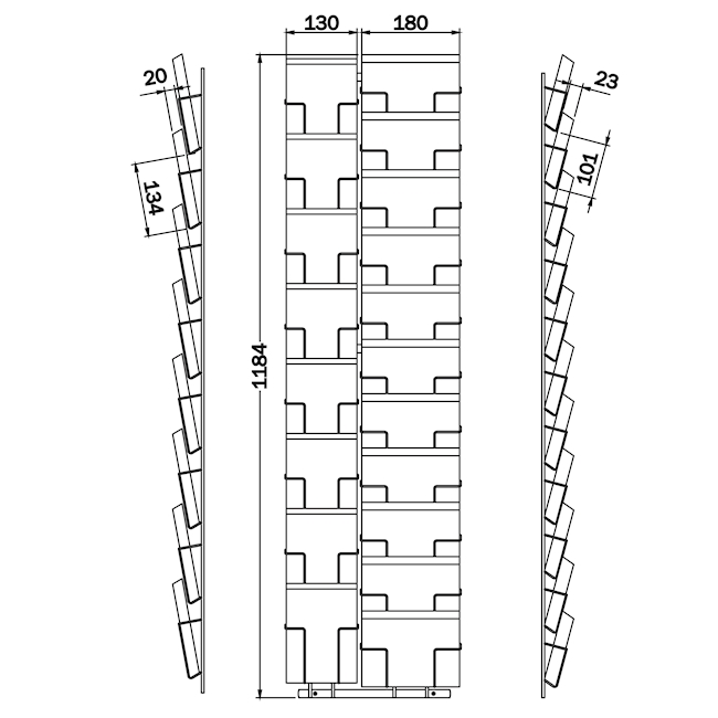 Distributeur cartes 19 compartiments 120 x 170 mm